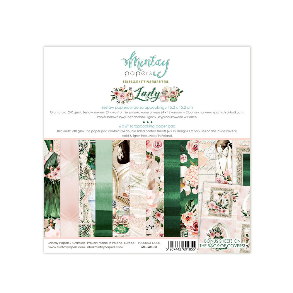 Mintay Lady 6x6 Inch Scrapbooking Paper Pad (MT-LAD-08) Mintay Lady 6x6 Inch Scrapbooking Paper Pad (MT-LAD-08)