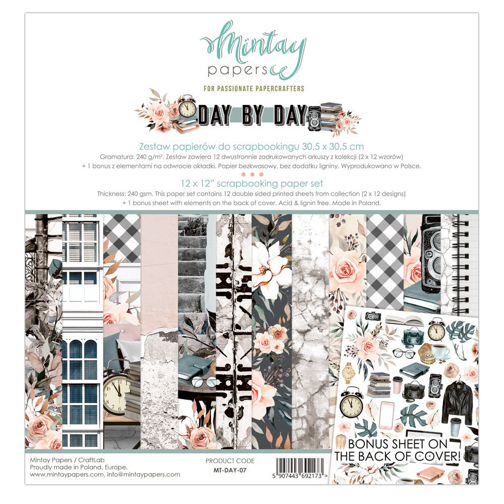 Mintay Day By Day 12x12 Inch Scrapbooking Paper Set (MT-DAY-07) Mintay Day By Day 12x12 Inch Scrapbooking Paper Set (MT-DAY-07)
