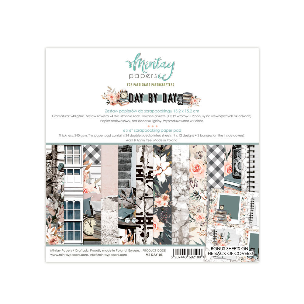 Mintay Day By Day 6x6 Inch Scrapbooking Paper Pad (MT-DAY-08)
