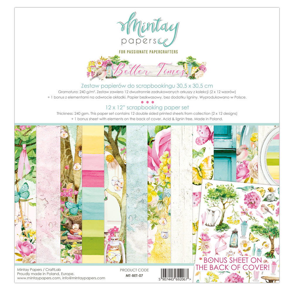 Mintay Better Times 12x12 Inch Scrapbooking Paper Set (MT-BET-07) Mintay Better Times 12x12 Inch Scrapbooking Paper Set (MT-BET-07)