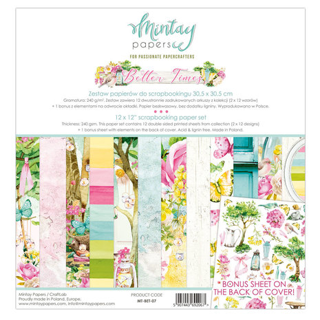 Mintay Better Times 12x12 Inch Scrapbooking Paper Set (MT-BET-07) Mintay Better Times 12x12 Inch Scrapbooking Paper Set (MT-BET-07)