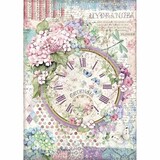 Stamperia Rice Paper A4 Hortensia Clock (DFSA4468)