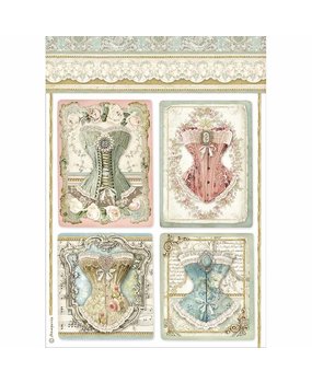 Stamperia Rice Paper A4 Corsets (DFSA4487) Stamperia Rice Paper A4 Corsets (DFSA4487)