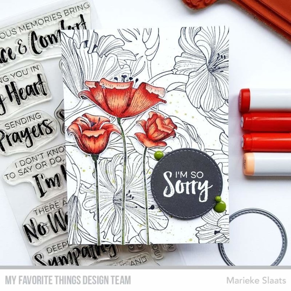 My Favorite Things Fine-Lined Floral Rubber Stamp (BG-119)