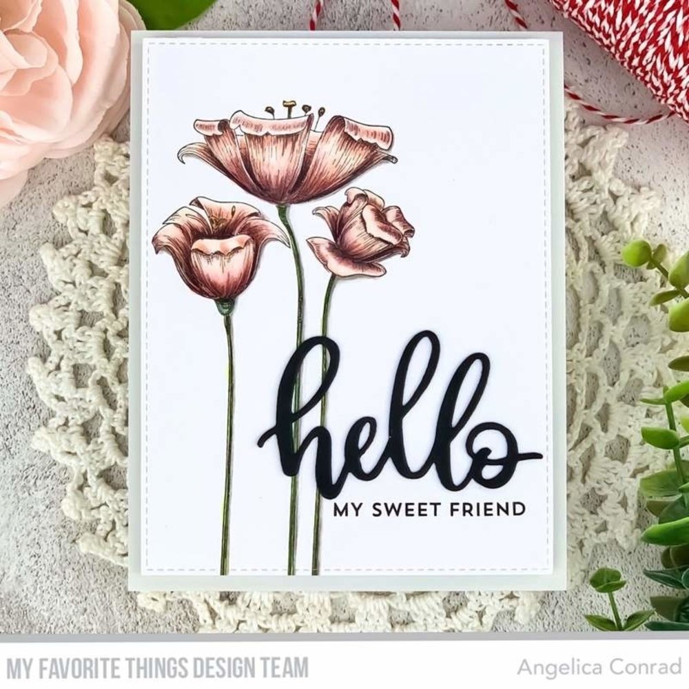 My Favorite Things Fine-Lined Floral Rubber Stamp (BG-119)