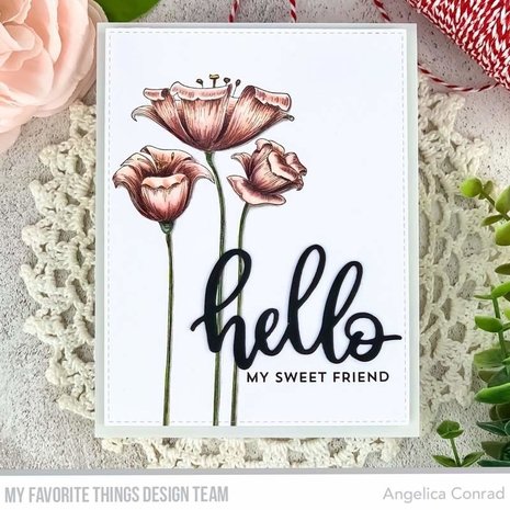 My Favorite Things Fine-Lined Floral Rubber Stamp (BG-119)