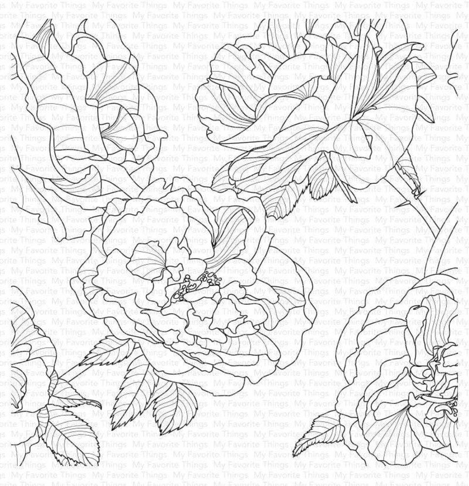 My Favorite Things Fanciful Roses Rubber Background Stamp (BG-120)