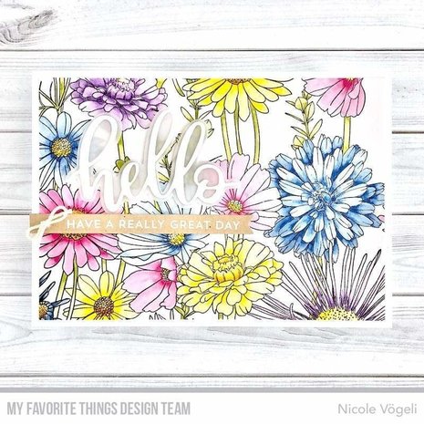 My Favorite Things Flower Field Rubber Background Stamp (BG-126)