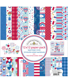 Doodlebug Design Inc. Land That I Love 12x12 Inch Paper Pack (6851) Doodlebug Design Inc. Land That I Love 12x12 Inch Paper Pack (6851)