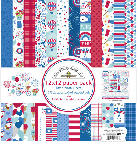 Doodlebug Design Inc. Land That I Love 12x12 Inch Paper Pack (6851) Doodlebug Design Inc. Land That I Love 12x12 Inch Paper Pack (6851)
