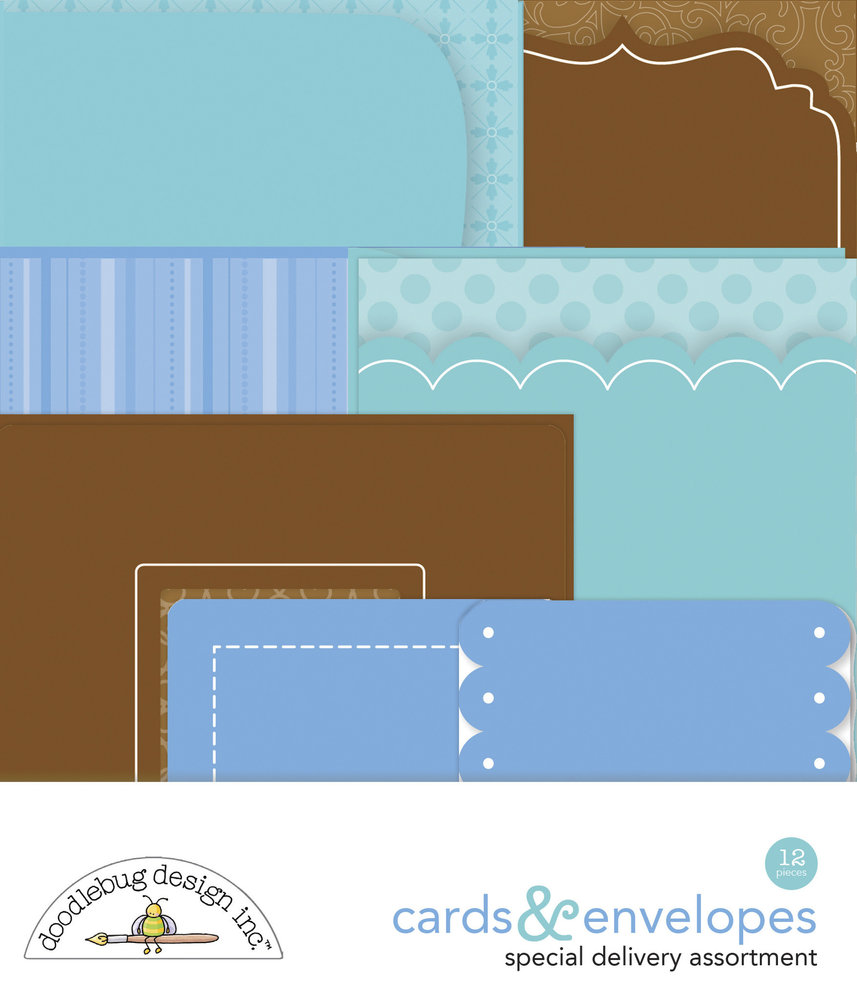 Doodlebug Design Inc. Baby Boy Cards & Envelopes (12pcs) (6865)