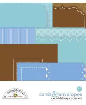 Doodlebug Design Inc. Baby Boy Cards & Envelopes (12pcs) (6865)