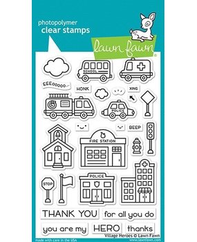 Lawn Fawn Village Heroes Clear Stamps (LF2327) Lawn Fawn Village Heroes Clear Stamps (LF2327)