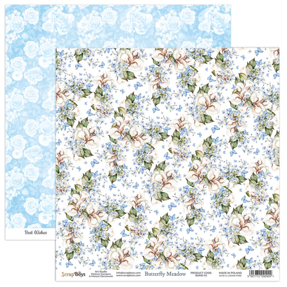 ScrapBoys Butterfly Meadow 12x12 Inch Paper Set (BUME-08)