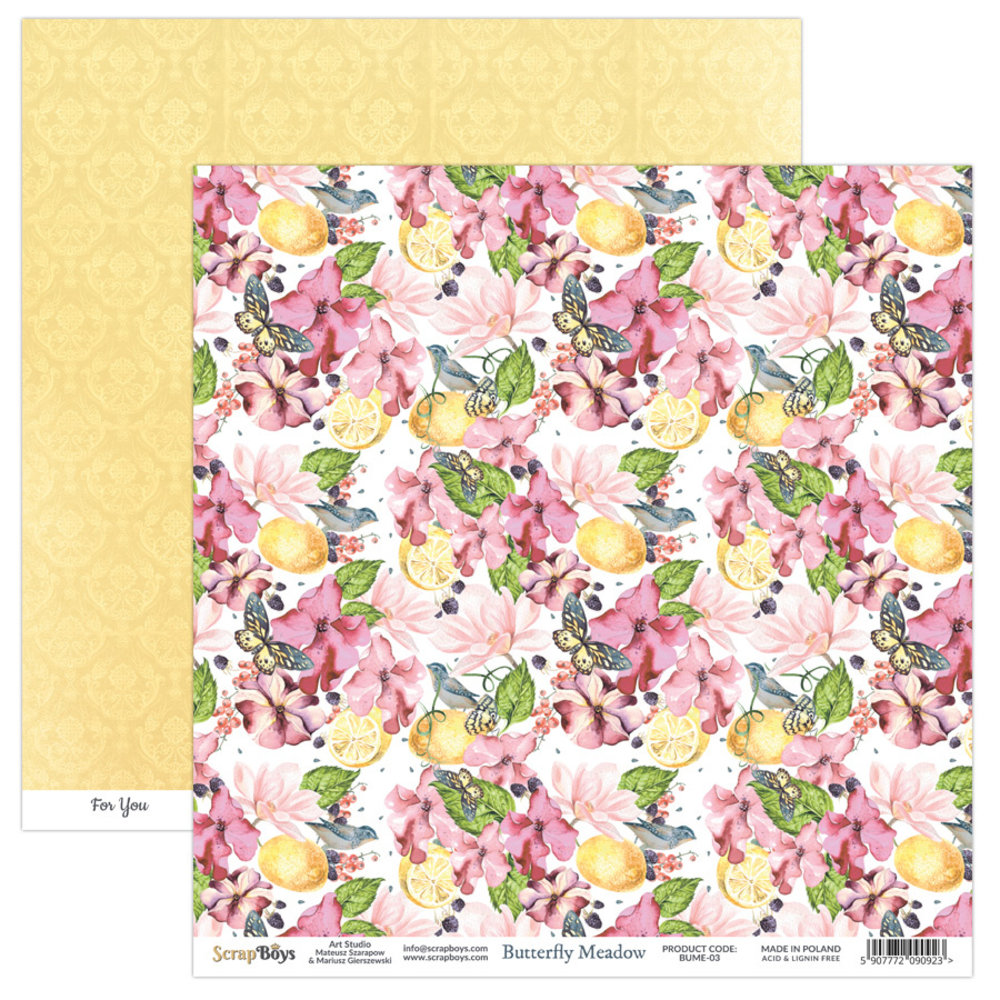 ScrapBoys Butterfly Meadow 12x12 Inch Paper Set (BUME-08)