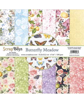 ScrapBoys Butterfly Meadow 6x6 Inch Paper Pad (BUME-09) ScrapBoys Butterfly Meadow 6x6 Inch Paper Pad (BUME-09)