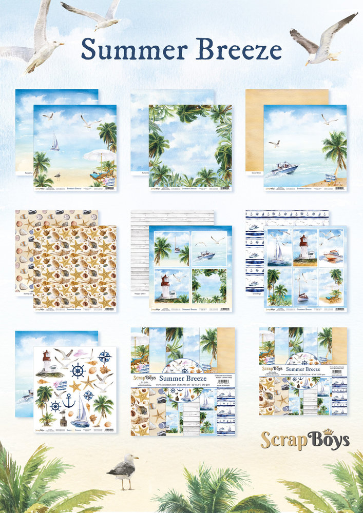 ScrapBoys Summer Breeze 12x12 Inch Paper Set (SUBR-08) ScrapBoys Summer Breeze 12x12 Inch Paper Set (SUBR-08)
