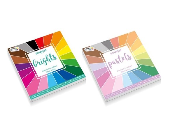 Craft Sensations BUNDLE Designpad Brights & Pastels 10 x 10 cm 100 Grams (CR0848/GE)