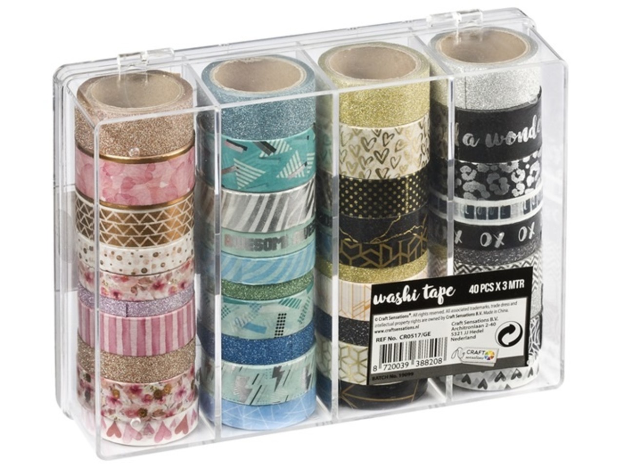 Craft Sensations Washi Tape In Storage Box 40pcs (CR0517/GE) Craft Sensations Washi Tape In Storage Box 40pcs (CR0517/GE)