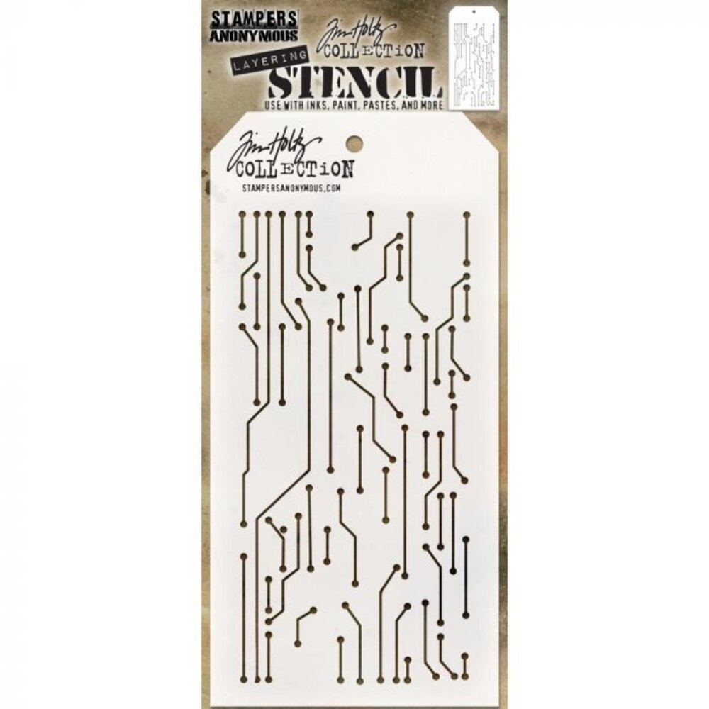 Stampers Anonymous Tim Holtz Circuit Layered Layering Stencil (THS146)