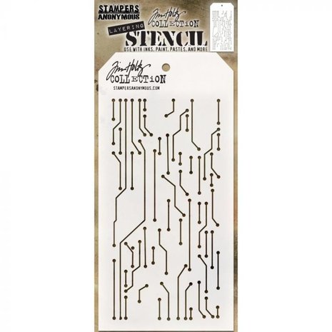 Stampers Anonymous Tim Holtz Circuit Layered Layering Stencil (THS146)