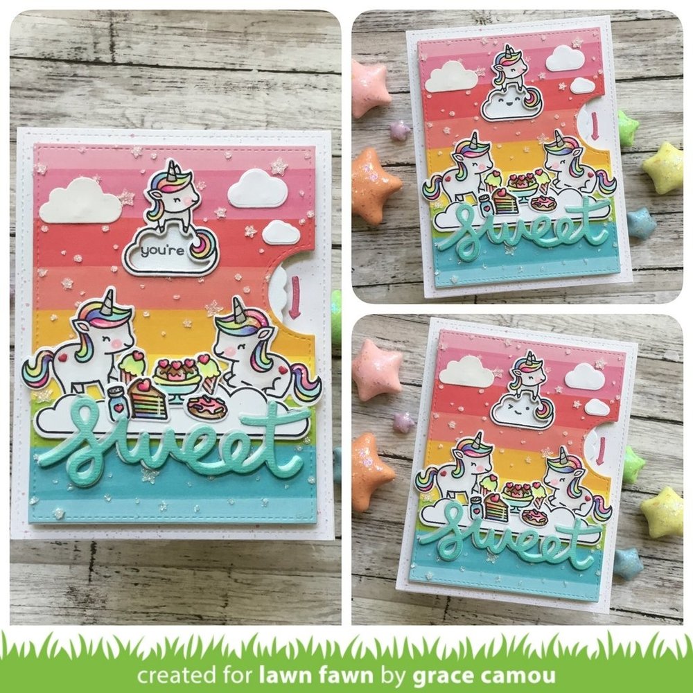 Lawn Fawn Reveal Wheel Unicorn Picnic Add-On Dies (LF2321)