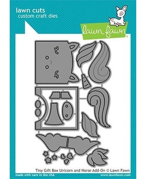 Lawn Fawn Tiny Gift Box Unicorn and Horse Add-On Dies (LF2173)