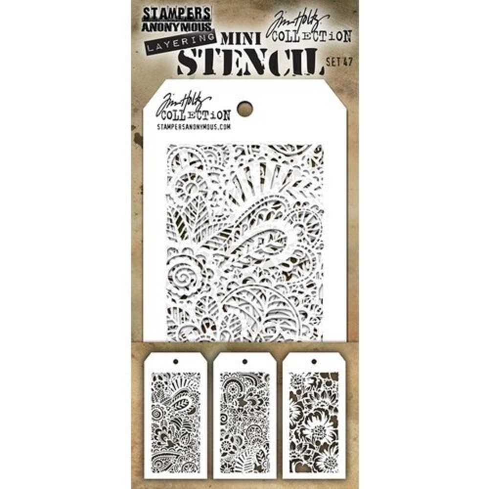 Stampers Anonymous Tim Holtz Mini Layering Stencil Set 47 (THMST047)