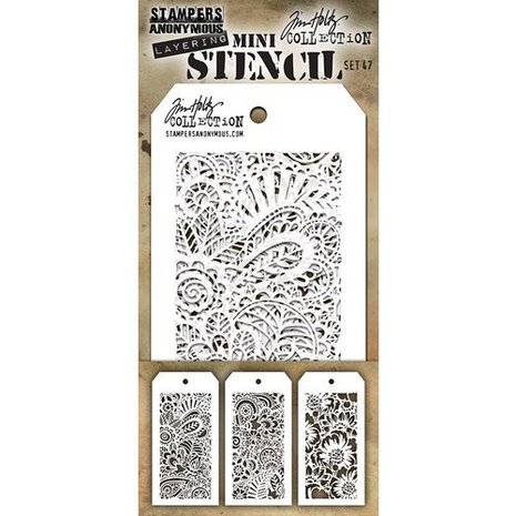 Stampers Anonymous Tim Holtz Mini Layering Stencil Set 47 (THMST047)