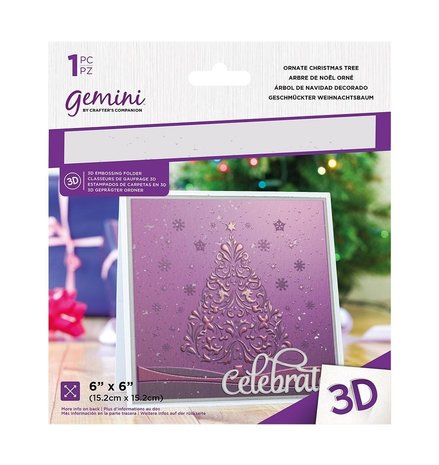 Gemini Ornate Christmas Tree 3D Embossing Folder (GEM-EF6-3D-OC) Gemini Ornate Christmas Tree 3D Embossing Folder (GEM-EF6-3D-OC)
