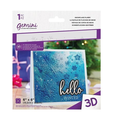 Gemini Snowflake Flurry 3D Embossing Folder (GEM-EF6-3D-SF)