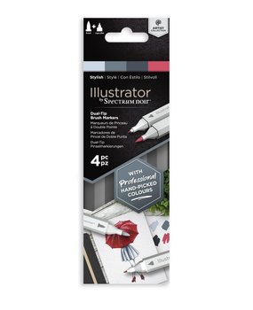 Spectrum Noir Illustrator Stylish Alcohol Markers Essentials (4pcs) (SN-IL4-STY) Spectrum Noir Illustrator Stylish Alcohol Markers Essentials (4pcs) (SN-IL4-STY)