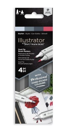 Spectrum Noir Illustrator Stylish Alcohol Markers Essentials (4pcs) (SN-IL4-STY) Spectrum Noir Illustrator Stylish Alcohol Markers Essentials (4pcs) (SN-IL4-STY)