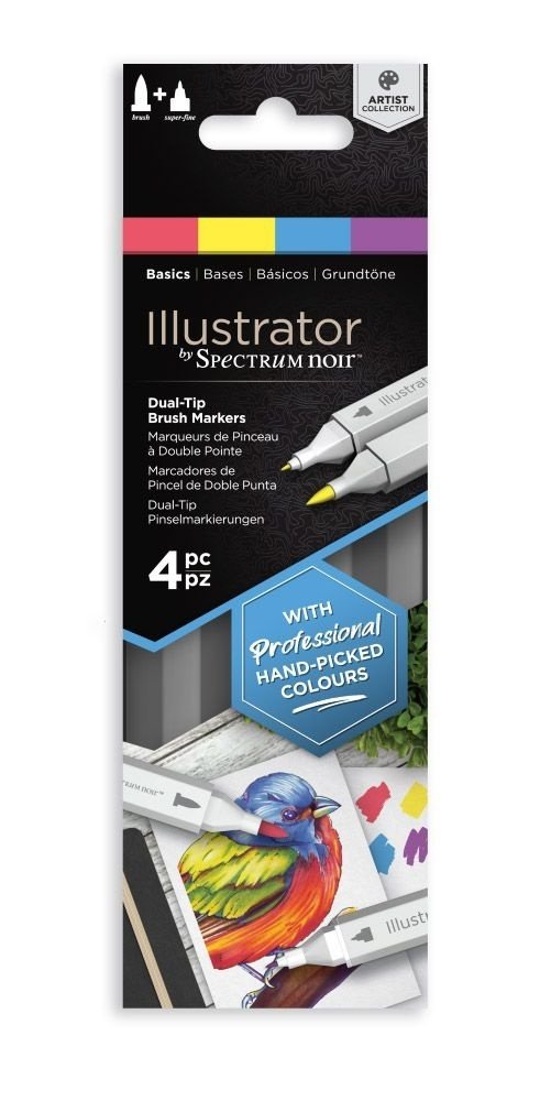 Spectrum Noir Illustrator Basics  Alcohol Markers Essentials (4pcs) (SN-IL4-BAS) Spectrum Noir Illustrator Basics  Alcohol Markers Essentials (4pcs) (SN-IL4-BAS)