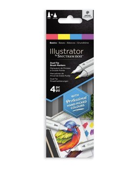 Spectrum Noir Illustrator Basics  Alcohol Markers Essentials (4pcs) (SN-IL4-BAS) Spectrum Noir Illustrator Basics  Alcohol Markers Essentials (4pcs) (SN-IL4-BAS)