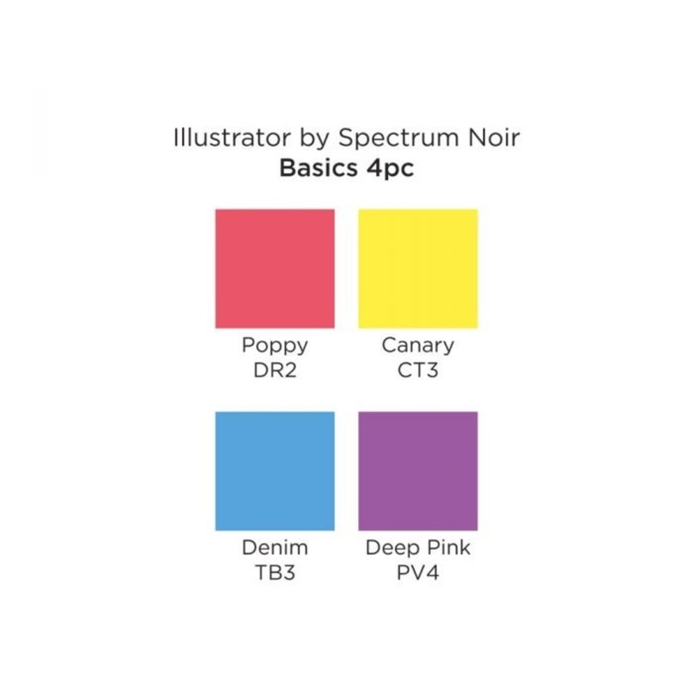 Spectrum Noir Illustrator Basics  Alcohol Markers Essentials (4pcs) (SN-IL4-BAS) Spectrum Noir Illustrator Basics  Alcohol Markers Essentials (4pcs) (SN-IL4-BAS)