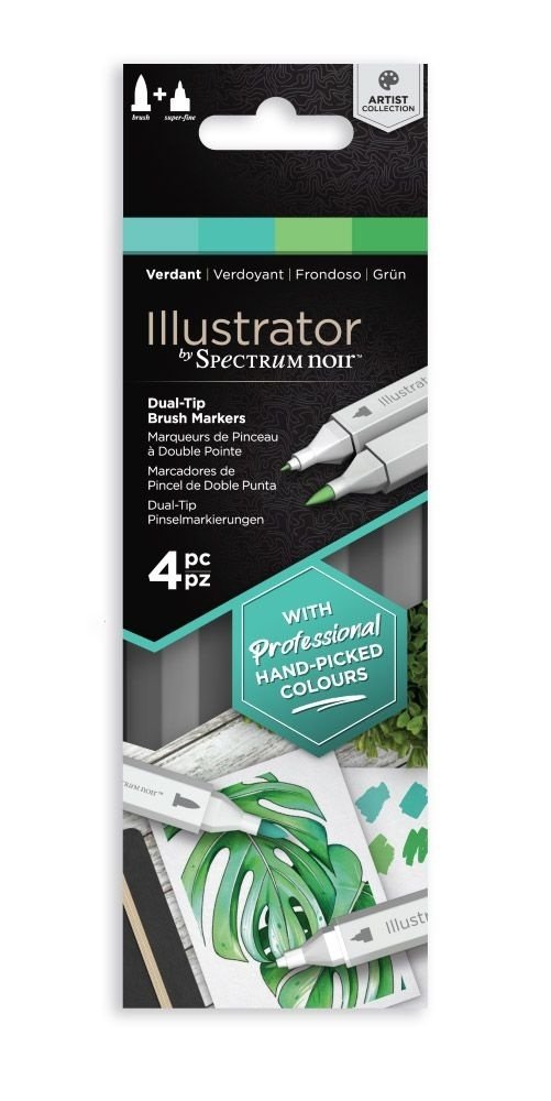 Spectrum Noir Illustrator Verdant Alcohol Markers Essentials (4pcs) (SN-IL4-VER) Spectrum Noir Illustrator Verdant Alcohol Markers Essentials (4pcs) (SN-IL4-VER)
