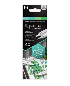 Spectrum Noir Illustrator Verdant  Alcohol Markers Essentials (4pcs) (SN-IL4-VER) Spectrum Noir Illustrator Verdant  Alcohol Markers Essentials (4pcs) (SN-IL4-VER)