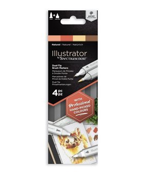 Spectrum Noir Illustrator Natural  Alcohol Markers Essentials  (4pcs) (SN-IL4-NAT) Spectrum Noir Illustrator Natural  Alcohol Markers Essentials  (4pcs) (SN-IL4-NAT)