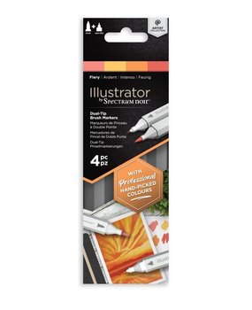 Spectrum Noir Illustrator Fiery  Alcohol Markers Essentials (4pcs) (SN-IL4-FIE) Spectrum Noir Illustrator Fiery  Alcohol Markers Essentials (4pcs) (SN-IL4-FIE)