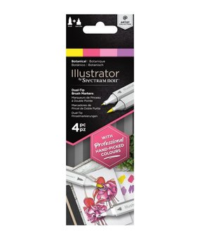 Spectrum Noir Illustrator Botanical  Alcohol Markers Essentials (4pcs) (SN-IL4-BOT) Spectrum Noir Illustrator Botanical  Alcohol Markers Essentials (4pcs) (SN-IL4-BOT)