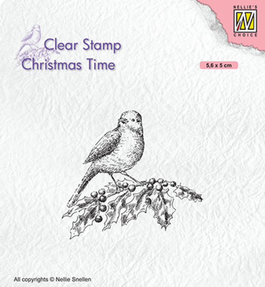 Nellie Snellen Bird On Hobbybranch Clear Stamp (CT032) Nellie Snellen Bird On Hobbybranch Clear Stamp (CT032)