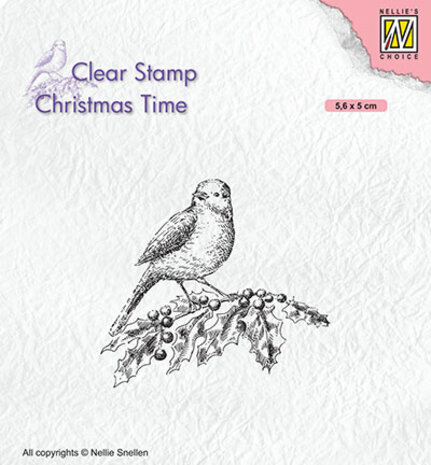 Nellie Snellen Bird On Hobbybranch Clear Stamp (CT032) Nellie Snellen Bird On Hobbybranch Clear Stamp (CT032)