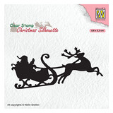 Nellie Snellen Santa Claus With Reindeer Sleight Clear Stamp (CSIL011)