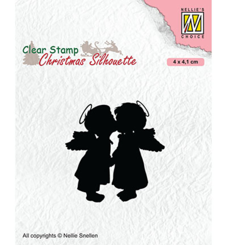 Nellie Snellen Two Kissing Angels Clear Stamp (CSIL012)