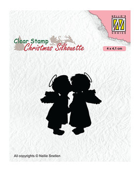 Nellie Snellen Two Kissing Angels Clear Stamp (CSIL012)