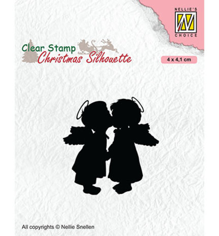 Nellie Snellen Two Kissing Angels Clear Stamp (CSIL012)