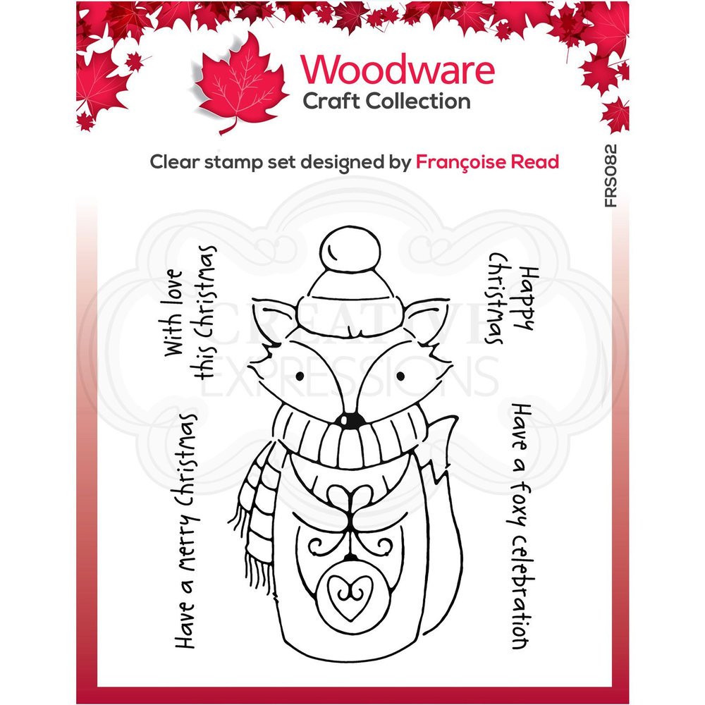 Woodware Singles Foxy Christmas Clear Stamp Set (FRS082)
