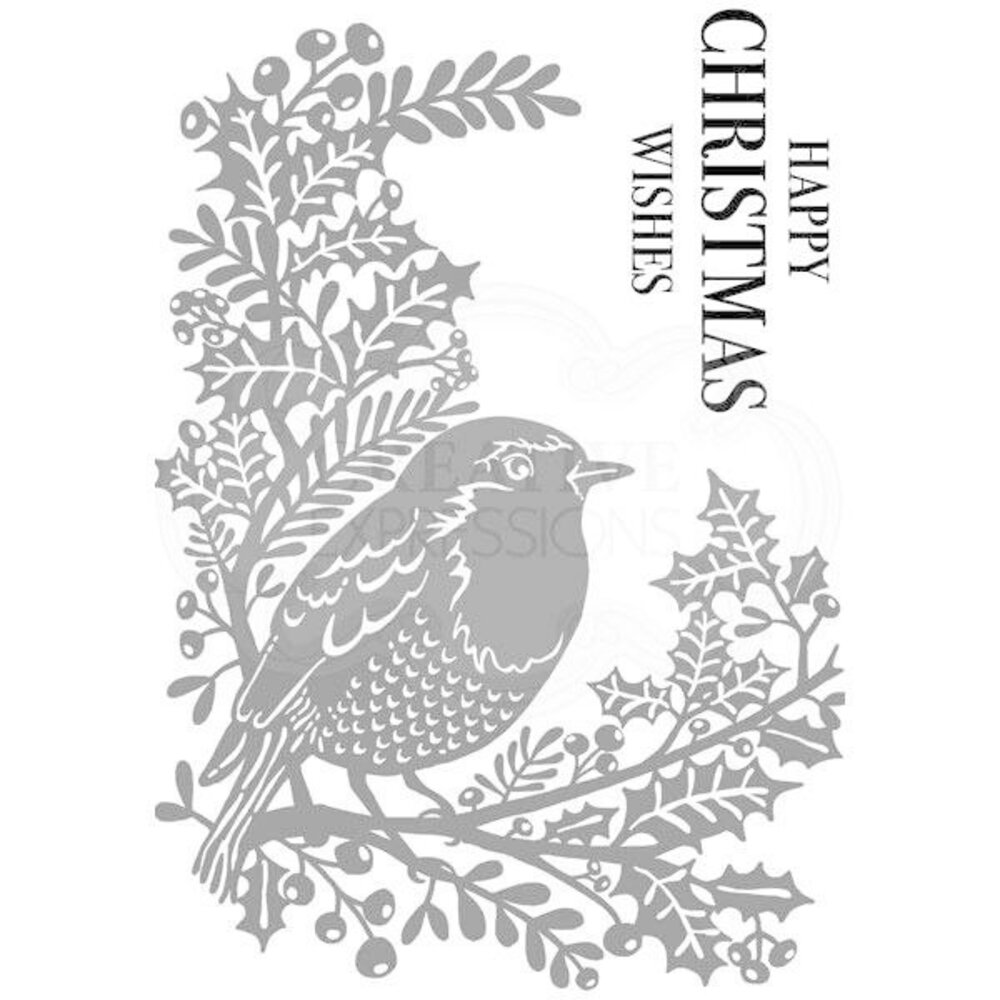 Woodware Singles Robin And Holly Clear Stamp Set (FRS728) Woodware Singles Robin And Holly Clear Stamp Set (FRS728)