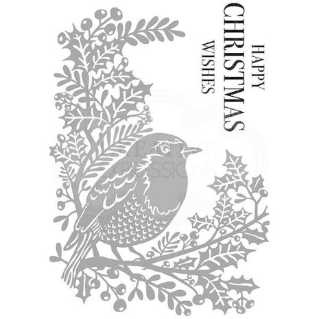 Woodware Singles Robin And Holly Clear Stamp Set (FRS728) Woodware Singles Robin And Holly Clear Stamp Set (FRS728)